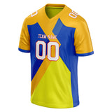 Custom Unisex Blue & Yellow Pattern Football Jersey