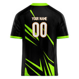 Custom Unisex Black & Chartreuse Pattern Football Jersey