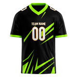 Custom Unisex Black & Chartreuse Pattern Football Jersey