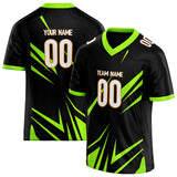 Custom Unisex Black & Chartreuse Pattern Football Jersey