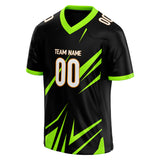 Custom Unisex Black & Chartreuse Pattern Football Jersey