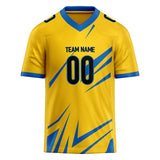 Custom Unisex Yellow & Blue Pattern Football Jersey