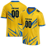 Custom Unisex Yellow & Blue Pattern Football Jersey