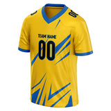 Custom Unisex Yellow & Blue Pattern Football Jersey