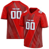 Custom Unisex Red & Crimson Pattern Football Jersey