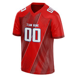 Custom Unisex Red & Crimson Pattern Football Jersey