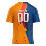 Custom Unisex Orange & Royal Pattern Football Jersey