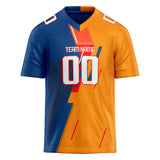 Custom Unisex Orange & Royal Pattern Football Jersey