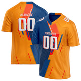 Custom Unisex Orange & Royal Pattern Football Jersey