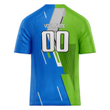 Custom Unisex Blue & Green Pattern Football Jersey