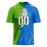 Custom Unisex Blue & Green Pattern Football Jersey