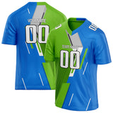 Custom Unisex Blue & Green Pattern Football Jersey