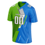 Custom Unisex Blue & Green Pattern Football Jersey