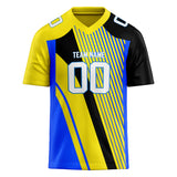 Custom Unisex Yellow & Black Pattern Football Jersey