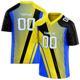 Custom Unisex Yellow & Black Pattern Football Jersey