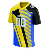 Custom Unisex Yellow & Black Pattern Football Jersey