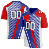 Custom Unisex Royal & Red Pattern Football Jersey