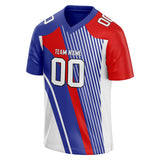 Custom Unisex Royal & Red Pattern Football Jersey