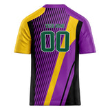 Custom Unisex Purple & Yellow Pattern Football Jersey