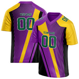 Custom Unisex Purple & Yellow Pattern Football Jersey