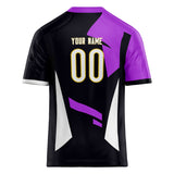 Custom Unisex Black & Purple Pattern Football Jersey