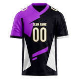 Custom Unisex Black & Purple Pattern Football Jersey