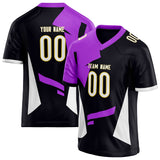 Custom Unisex Black & Purple Pattern Football Jersey