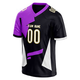 Custom Unisex Black & Purple Pattern Football Jersey