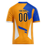 Custom Unisex Orange & Blue Pattern Football Jersey