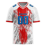 Custom Unisex White & Red Pattern Football Jersey