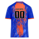 Custom Unisex Blue & Orange Pattern Football Jersey