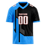 Custom Unisex Black & Blue Pattern Football Jersey