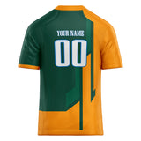 Custom Unisex Kelly Green & Orange Pattern Football Jersey