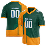 Custom Unisex Kelly Green & Orange Pattern Football Jersey