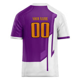 Custom Unisex Purple & White Pattern Football Jersey