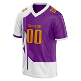 Custom Unisex Purple & White Pattern Football Jersey