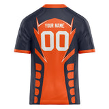 Custom Unisex Orange & Black Pattern Football Jersey