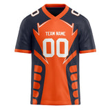 Custom Unisex Orange & Black Pattern Football Jersey