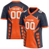 Custom Unisex Orange & Black Pattern Football Jersey