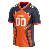 Custom Unisex Orange & Black Pattern Football Jersey