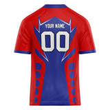 Custom Unisex Blue & Red Pattern Football Jersey