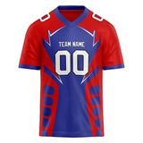 Custom Unisex Blue & Red Pattern Football Jersey