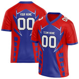 Custom Unisex Blue & Red Pattern Football Jersey