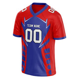 Custom Unisex Blue & Red Pattern Football Jersey