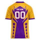 Custom Unisex Purple & Gold Pattern Football Jersey