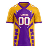 Custom Unisex Purple & Gold Pattern Football Jersey