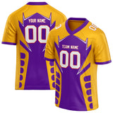 Custom Unisex Purple & Gold Pattern Football Jersey