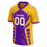 Custom Unisex Purple & Gold Pattern Football Jersey