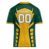 Custom Unisex Yellow & Green Pattern Football Jersey