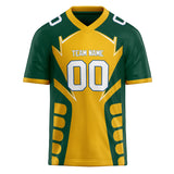 Custom Unisex Yellow & Green Pattern Football Jersey